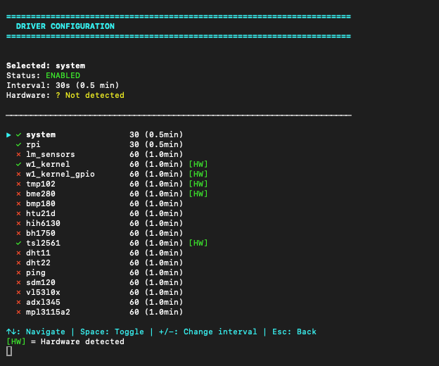 Driver Configuration
